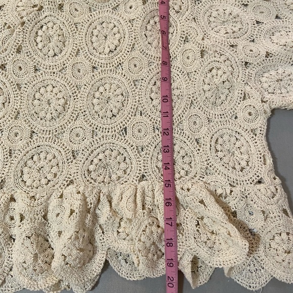 Zara Women’s Knit Top Size S Ruffled Ballon Sleeves - Picture 7 of 10